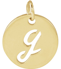 88227 Pendant 14K Yellow Initial G 9.97 X 9.97 Mm Polished Script Initial Pendant