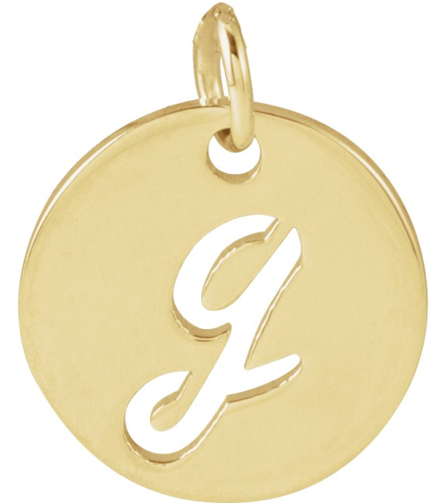 88227 Pendant 14K Yellow Initial G 9.97 X 9.97 Mm Polished Script Initial Pendant