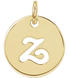 88227 Pendant 14K Yellow Initial Z 9.97 X 9.96 Mm Polished Script Initial Pendant