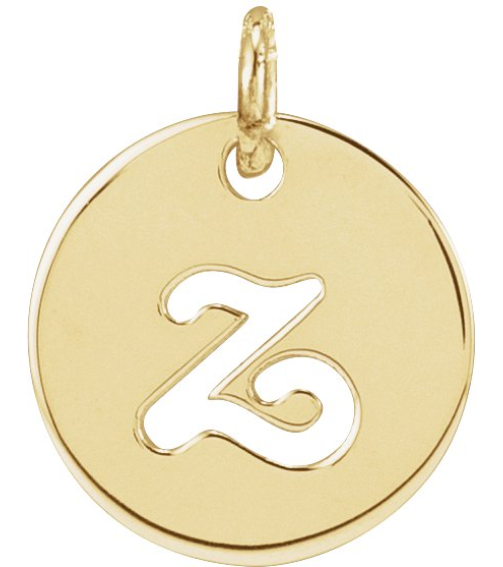 88227 Pendant 14K Yellow Initial Z 9.97 X 9.96 Mm Polished Script Initial Pendant