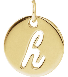 88227 Pendant 14K Yellow Initial H 9.97 X 9.97 Mm Polished Script Initial Pendant