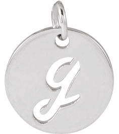 88227 Pendant 14K White Initial G 9.97 X 9.97 Mm Polished Script Initial Pendant