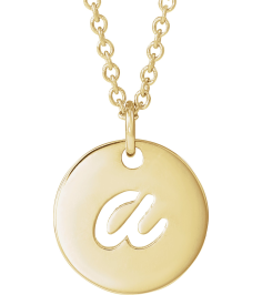 88227 Necklace 14K Yellow Initial A 9.97 X 9.97 Mm 16-18 In Polished Script Initial Necklace