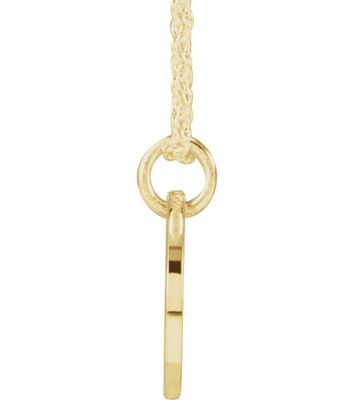 88227 Necklace 14K Yellow Initial F 9.97 X 9.97 Mm 16-18 In Polished Script Initial Necklace