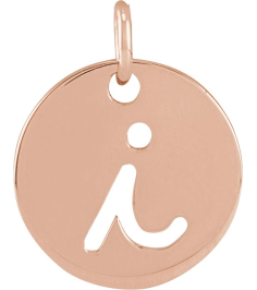 88227 Pendant 14K Rose Initial I 9.97 X 9.97 Mm Polished Script Initial Pendant