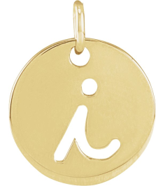 88227 Pendant 14K Yellow Initial I 9.97 X 9.97 Mm Polished Script Initial Pendant