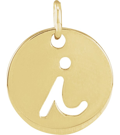 88227 Pendant 14K Yellow Initial I 9.97 X 9.97 Mm Polished Script Initial Pendant