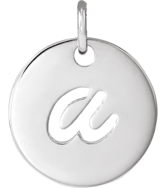 88227 Pendant 14K White Initial A 9.97 X 9.97 Mm Polished Script Initial Pendant