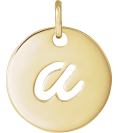88227 Pendant 14K Yellow Initial A 9.97 X 9.97 Mm Polished Script Initial Pendant