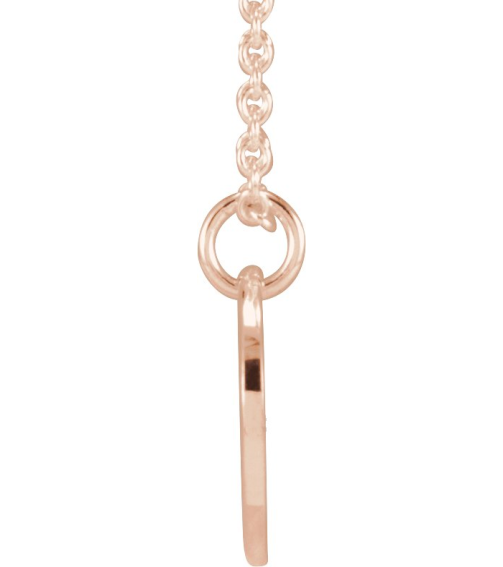 88227 Necklace 14K Rose Initial W 9.94 X 9.95 Mm 16-18 In Polished Script Initial Necklace