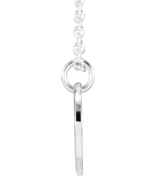 88227 Necklace 14K White Initial W 9.94 X 9.95 Mm 16-18 In Polished Script Initial Necklace
