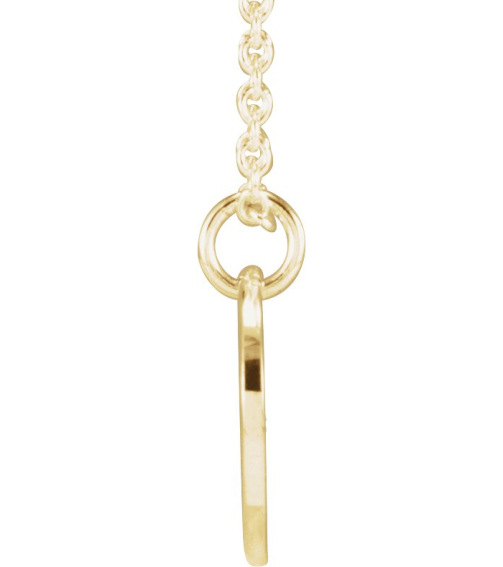 88227 Necklace 14K Yellow Initial W 9.94 X 9.95 Mm 16-18 In Polished Script Initial Necklace
