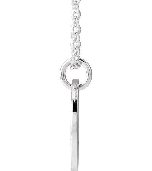 88227 Necklace Platinum Initial O 9.97 X 9.97 Mm 16-18 In Polished Script Initial Necklace