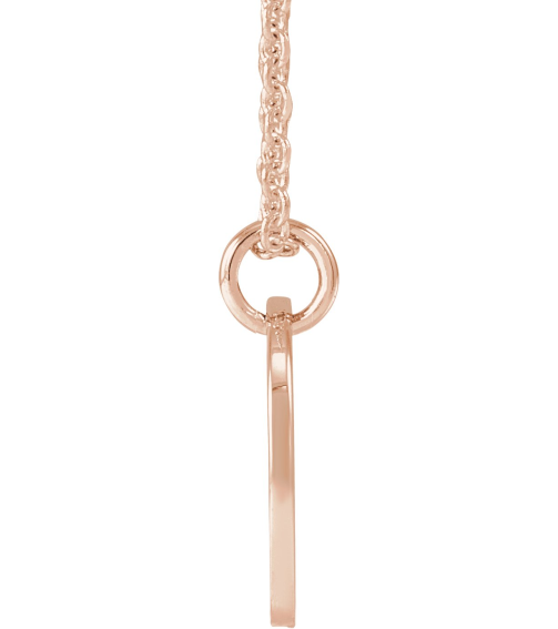 88227 Necklace 14K Rose Initial M 9.97 X 9.97 Mm 16-18 In Polished Script Initial Necklace