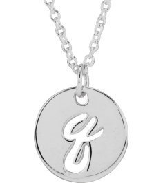 88227 Necklace Platinum Initial Q 9.97 X 9.97 Mm 16-18 In Polished Script Initial Necklace