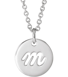 88227 Necklace 14K White Initial M 9.97 X 9.97 Mm 16-18 In Polished Script Initial Necklace