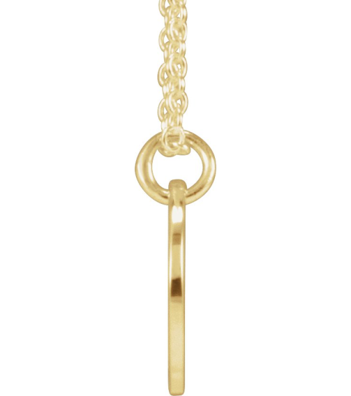 88227 Necklace 14K Yellow Initial Y 9.96 X 9.96 Mm 16-18 In Polished Script Initial Necklace