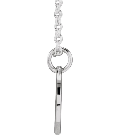88227 Necklace 14K White Initial Q 9.97 X 9.97 Mm 16-18 In Polished Script Initial Necklace