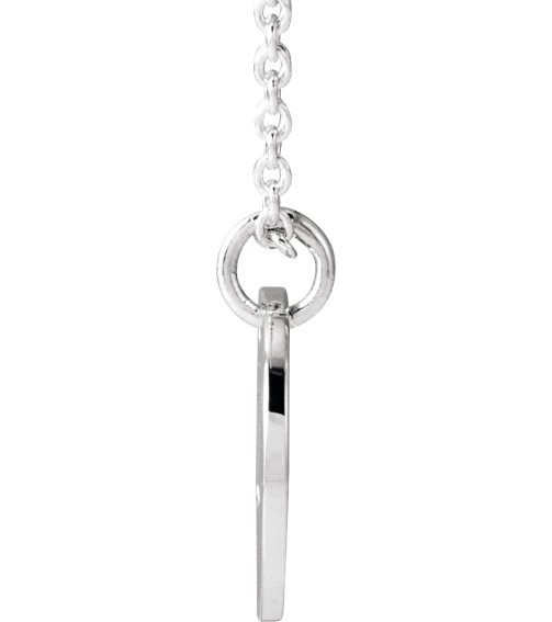 88227 Necklace 14K White Initial U 9.95 X 9.96 Mm 16-18 In Polished Script Initial Necklace