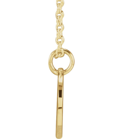 88227 Necklace 14K Yellow Initial Q 9.97 X 9.97 Mm 16-18 In Polished Script Initial Necklace