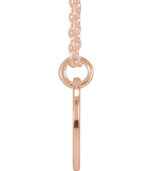 88227 Necklace 14K Rose Initial Y 9.96 X 9.96 Mm 16-18 In Polished Script Initial Necklace