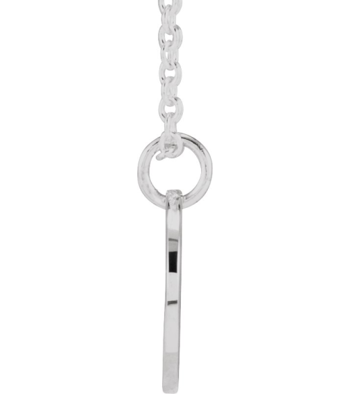 88227 Necklace Platinum Initial T 9.94 X 9.94 Mm 16-18 In Polished Script Initial Necklace