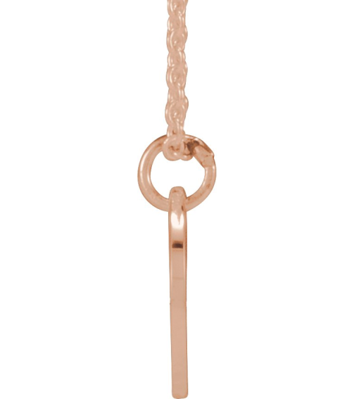 88227 Necklace 14K Rose Initial Z 9.97 X 9.96 Mm 16-18 In Polished Script Initial Necklace