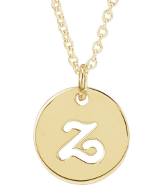 88227 Necklace 14K Yellow Initial Z 9.97 X 9.96 Mm 16-18 In Polished Script Initial Necklace