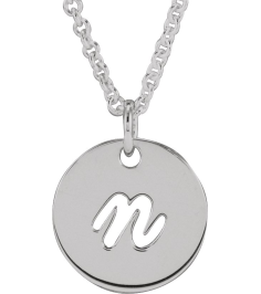 88227 Necklace Platinum Initial N 9.97 X 9.97 Mm 16-18 In Polished Script Initial Necklace