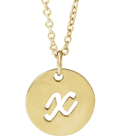 88227 Necklace 14K Yellow Initial X 9.97 X 9.98 Mm 16-18 In Polished Script Initial Necklace