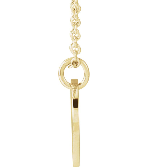 88227 Necklace 14K Yellow Initial K 9.97 X 9.97 Mm 16-18 In Polished Script Initial Necklace