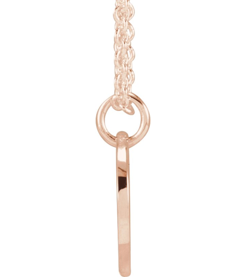 88227 Necklace 14K Rose Initial N 9.97 X 9.97 Mm 16-18 In Polished Script Initial Necklace