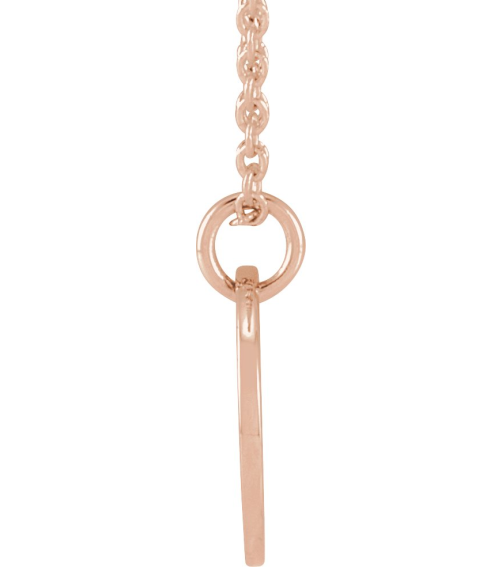 88227 Necklace 14K Rose Initial K 9.97 X 9.97 Mm 16-18 In Polished Script Initial Necklace