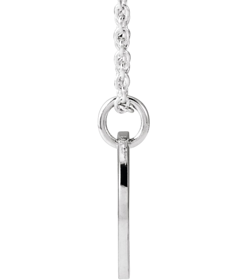 88227 Necklace Platinum Initial V 12.52 X 10 Mm 16-18 In Polished Script Initial Necklace