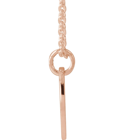 88227 Necklace 14K Rose Initial S 9.94 X 9.95 Mm 16-18 In Polished Script Initial Necklace