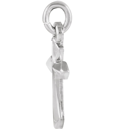 R41293 Pendant 14K White 10 X 6 Mm Polished Cross Pendant
