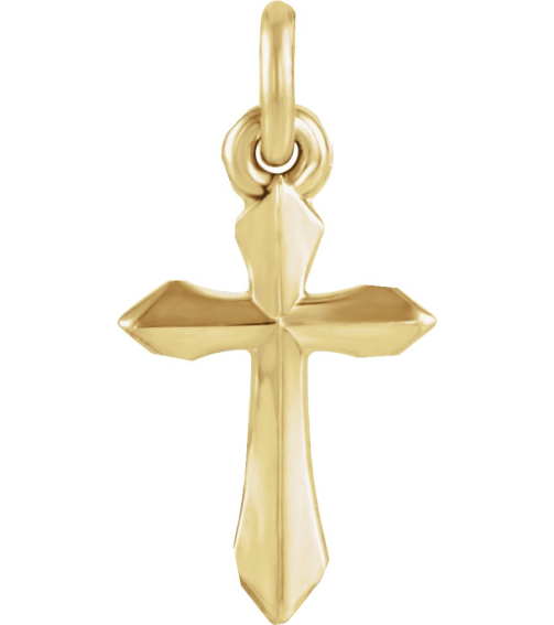 R41293 Pendant 14K Yellow 10 X 6 Mm Polished Cross Pendant
