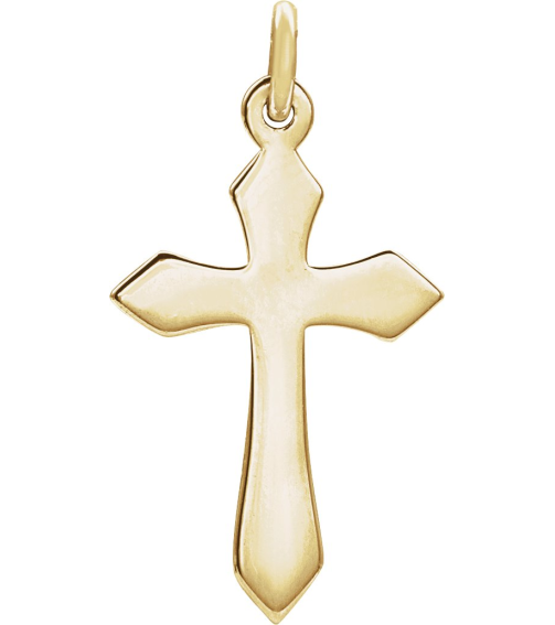 R41293 Pendant 14K Yellow 10 X 6 Mm Polished Cross Pendant