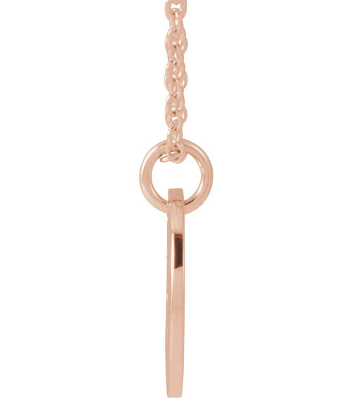 88227 Necklace 14K Rose Initial G 9.97 X 9.97 Mm 16-18 In Polished Script Initial Necklace