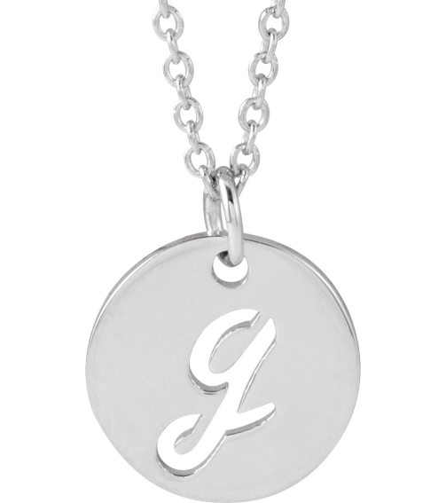 88227 Necklace Platinum Initial G 9.97 X 9.97 Mm 16-18 In Polished Script Initial Necklace