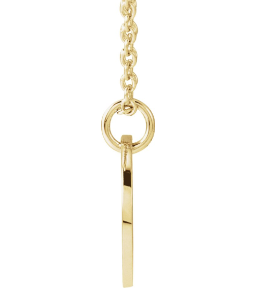 88227 Necklace 14K Yellow Initial H 9.97 X 9.97 Mm 16-18 In Polished Script Initial Necklace