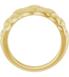 57794 Ring 14K Yellow Polished Quilted Petite Dome Ring