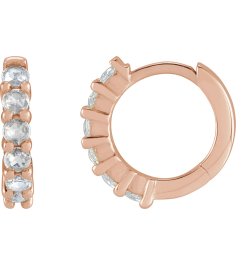 87181 Earring Set 14K Rose 12.21 Mm 2.32 Mm Natural Diamond Round 2Mm 18 Ctw Vs1-Si1, Ghi Each Hinged Polished 18 Ctw Natural Rose-Cut Diamond Hinged Hoop Earring