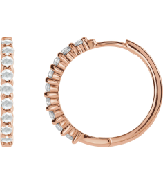 87181 Earring Set 14K Rose 20 Mm 2.32 Mm Natural Diamond Round 2Mm 16 Ctw Vs1-Si1, Ghi Each Hinged Polished 16 Ctw Natural Rose-Cut Diamond Hinged Hoop Earring
