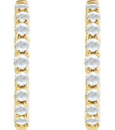 87181 Earring Set 14K Yellow 20 Mm 2.32 Mm Natural Diamond Round 2Mm 13 Ctw Vs1-Si1, Ghi Pair Hinged Polished 13 Ctw Natural Rose-Cut Diamond Hinged Hoop Earrings