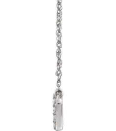 688936 Necklace Set 14K White Initial A Natural Diamond Round 1.4 Mm I1, H+ 18 Ctw 16 In Polished 18 Ctw Natural Diamond Lowercase Initial Necklace