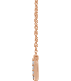 688936 Necklace Set 14K Rose Initial A Natural Diamond Round 1.4 Mm I1, H+ 18 Ctw 16 In Polished 18 Ctw Natural Diamond Lowercase Initial Necklace