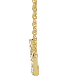 688936 Necklace Set 14K Yellow Initial B Natural Diamond Round 1.4 Mm I1, H+ 18 Ctw 16 In Polished 18 Ctw Natural Diamond Lowercase Initial Necklace