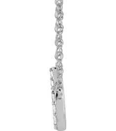 688936 Necklace Set 14K White Initial B Natural Diamond Round 1.4 Mm I1, H+ 18 Ctw 16 In Polished 18 Ctw Natural Diamond Lowercase Initial Necklace