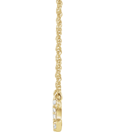 688936 Necklace Set 14K Yellow Initial C Natural Diamond Round 1.4 Mm I1, H+ 0.07 Ctw 16 In Polished .07 Ctw Natural Diamond Lowercase Initial Necklace
